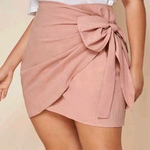 Zip Up Wrap Skirt Dusty Rose 1X